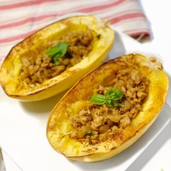 Squash with meat and veggies inside